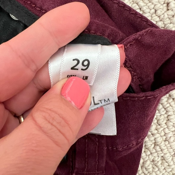 Maroon Slim Straight Leg Jeans - Picture 3 of 10